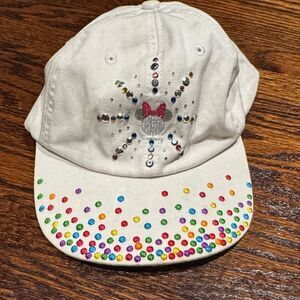 Disney White Cap with Colorful Rhinestones